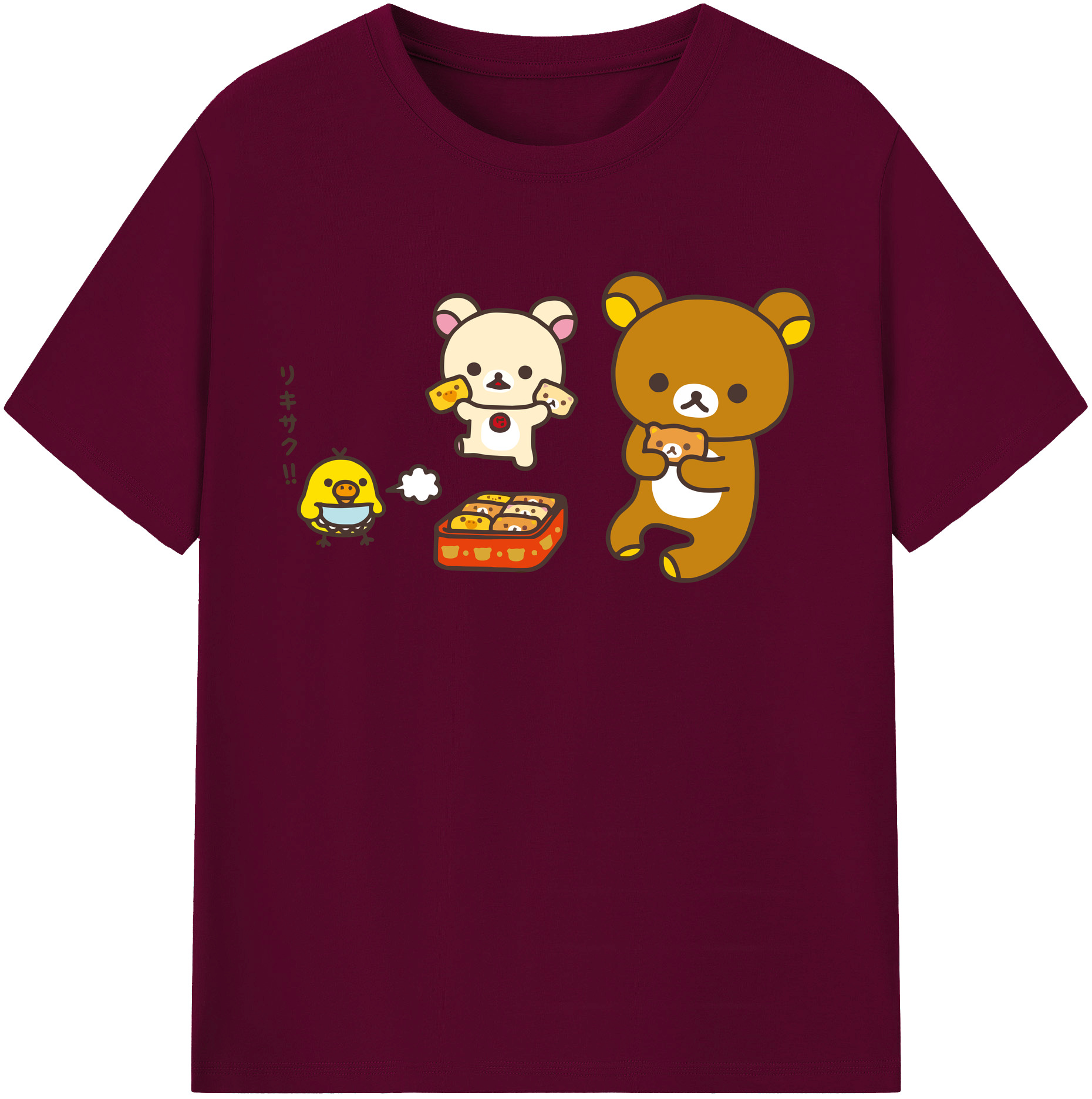 （画像用） リラックマ リラックマ キイロイトリ Rilakkuma Korilakkuma Kiiroitori レディースカジュアルプリントTシャツ（綿100％）